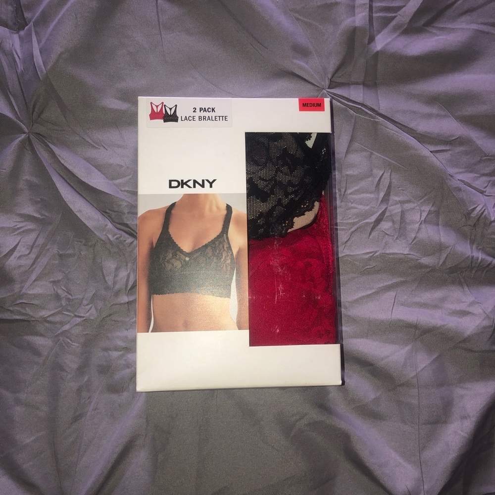DKNY Women's Lace Bralette 2 Pack